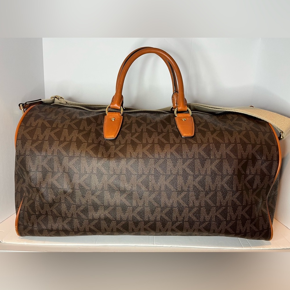 Michael Kors Dark Brown Monogram Duffel Bag Weekender - Picture 4 of 16